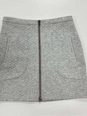 Hem & Thread Gray Zip-Front Mini Skirt